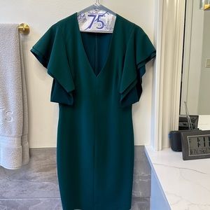 Black halo Simona sheath in dark green size 8.